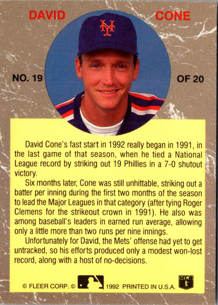 1992 Ultra All-Stars David Cone