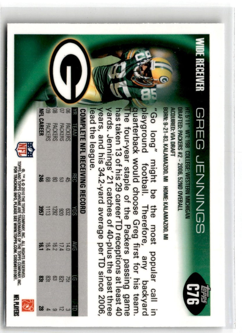 2010 Topps Chrome Greg Jennings