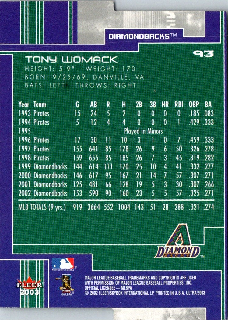 2003 Ultra Tony Womack