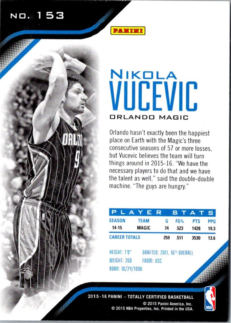 2015 Panini Totally Certified Nikola Vucevic