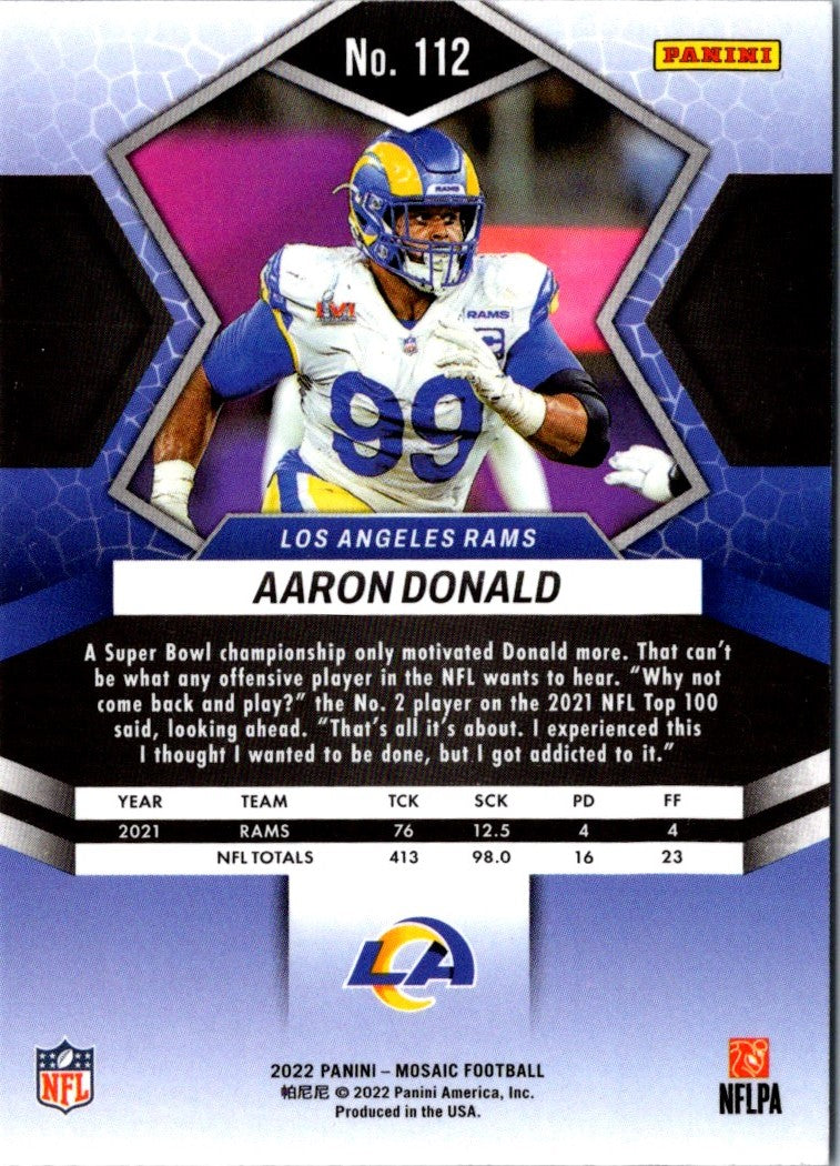 2022 Panini Mosaic Sparkle Blue SP Aaron Donald