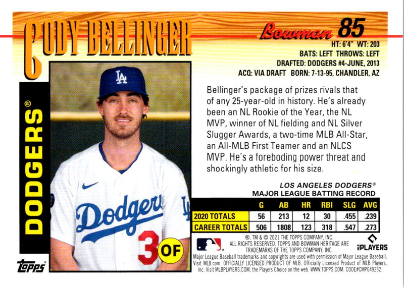 2021 Topps UK Edition Cody Bellinger