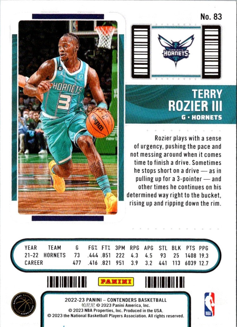 2022 Panini Contenders Season Ticket Terry Rozier III