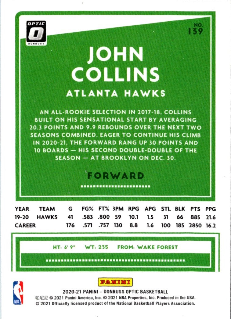 2021 Donruss Optic Choice Red & Green John Collins