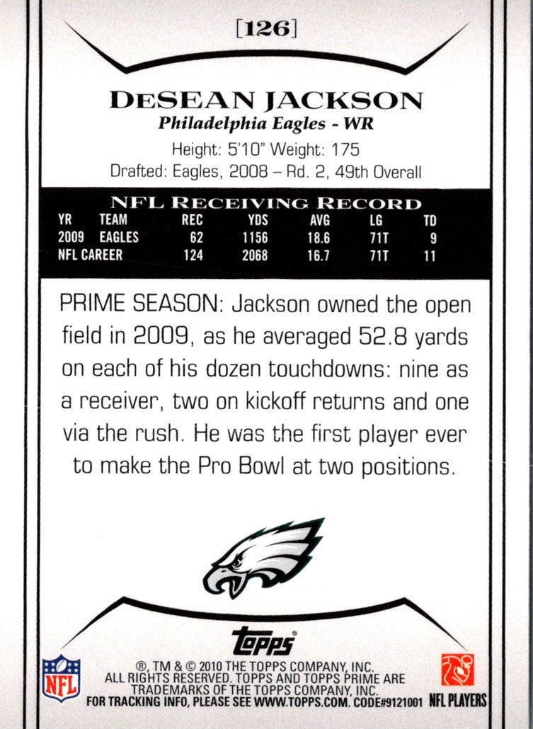 2010 Topps Prime DeSean Jackson