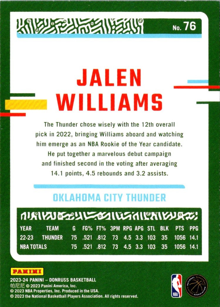 2023 Donruss Jalen Williams