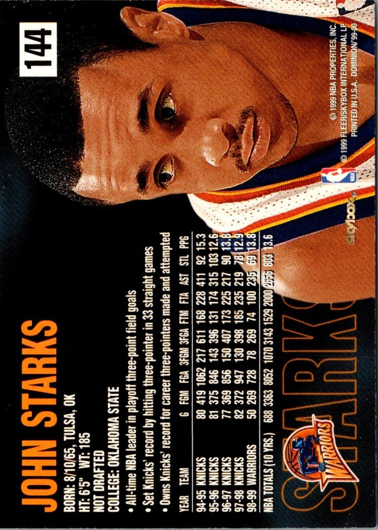 1999 SkyBox Dominion John Starks