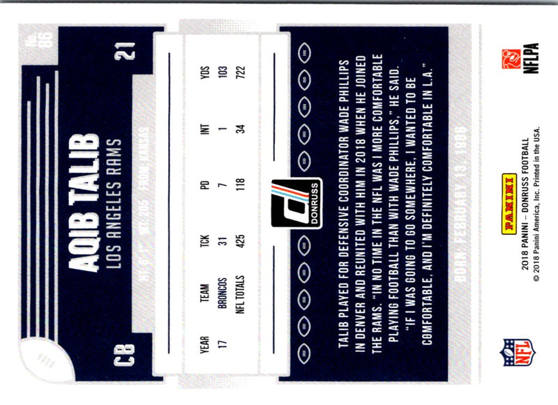 2018 Donruss Aqib Talib