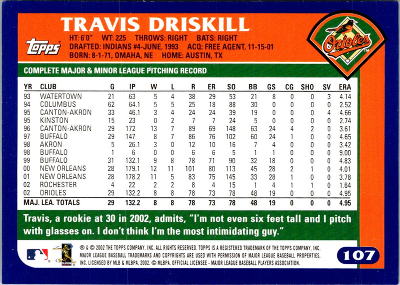 2003 Topps Home Team Advantage Travis Driskill