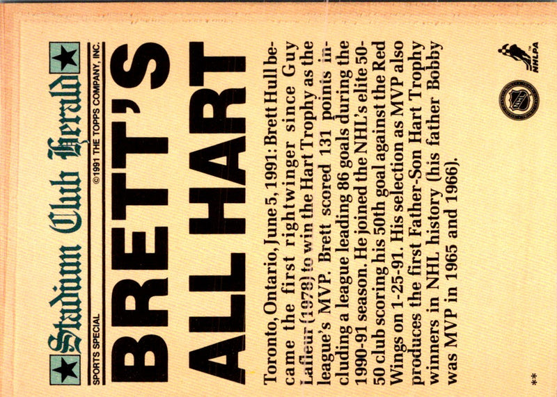 1991 Stadium Club Brett Hull