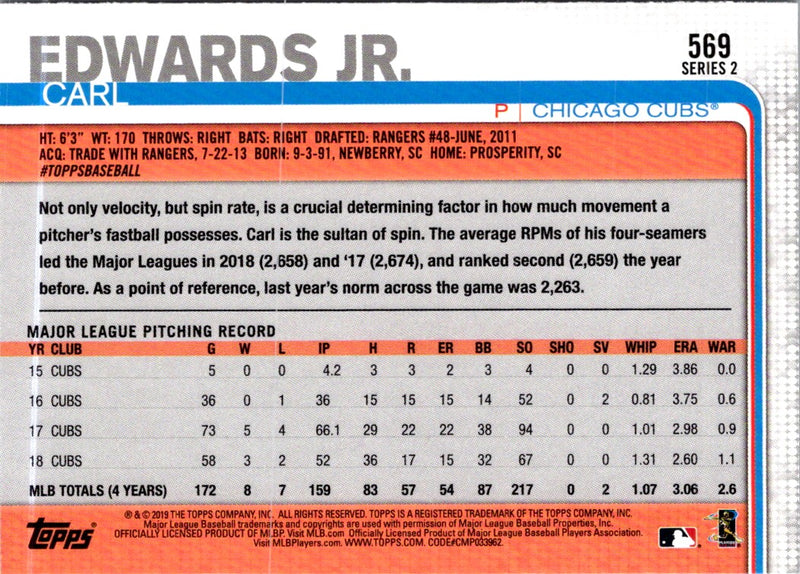 2019 Topps Carl Edwards Jr.