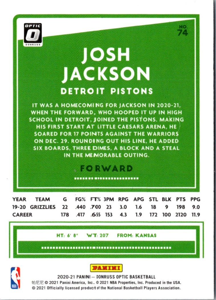 2020 Donruss Optic Blue Josh Jackson