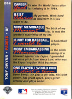 1993 Upper Deck On Tony Gwynn #D14