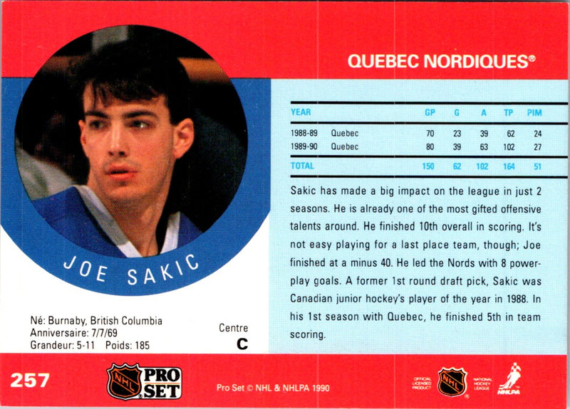 1990 Pro Set Joe Sakic