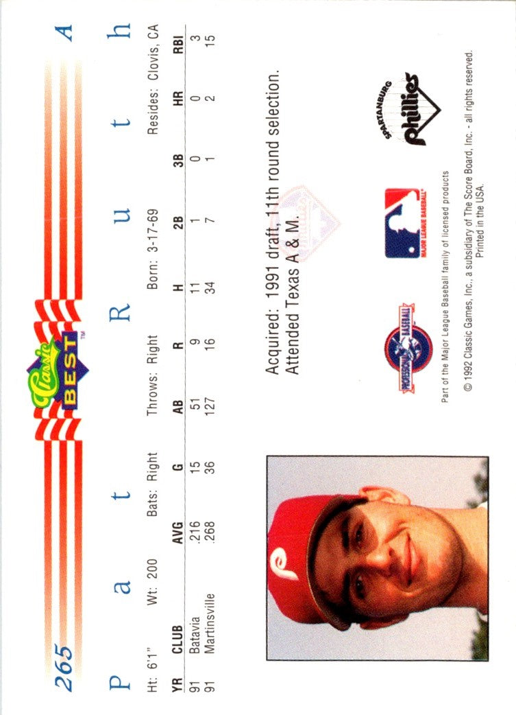 1992 Classic Best Pat Ruth