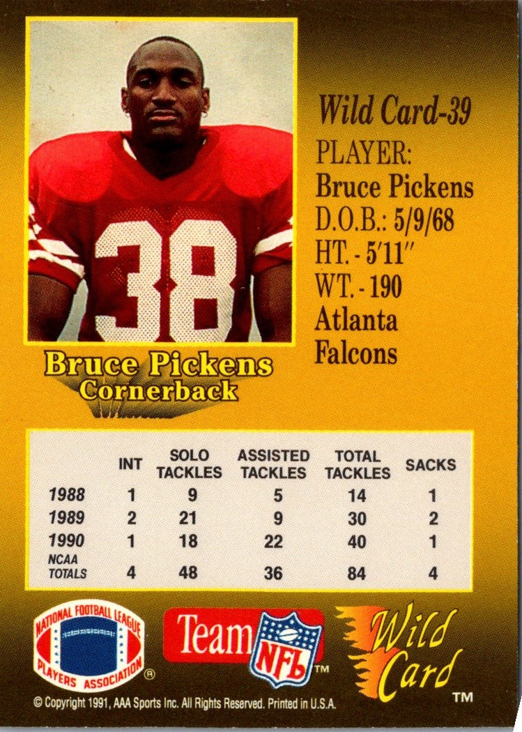 1991 Wild Card Bruce Pickens