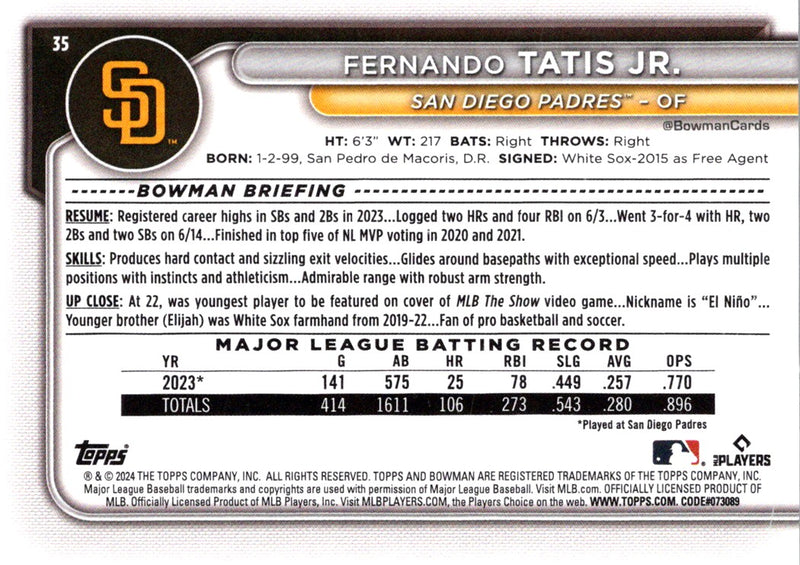 2024 Bowman Fernando Tatis Jr.