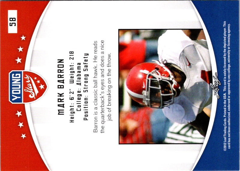 2012 Leaf Young Stars Mark Barron