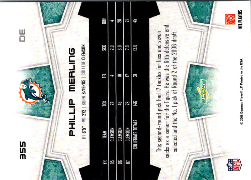 2008 Score Phillip Merling