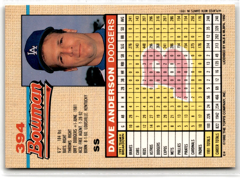 1992 Bowman Dave Anderson