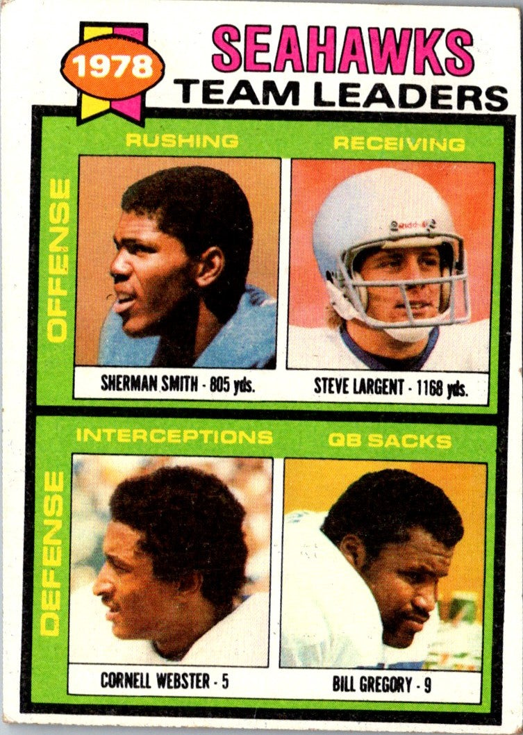 1979 Topps Sherman Smith/Steve Largent/Cornell Webster/Bill Gregory