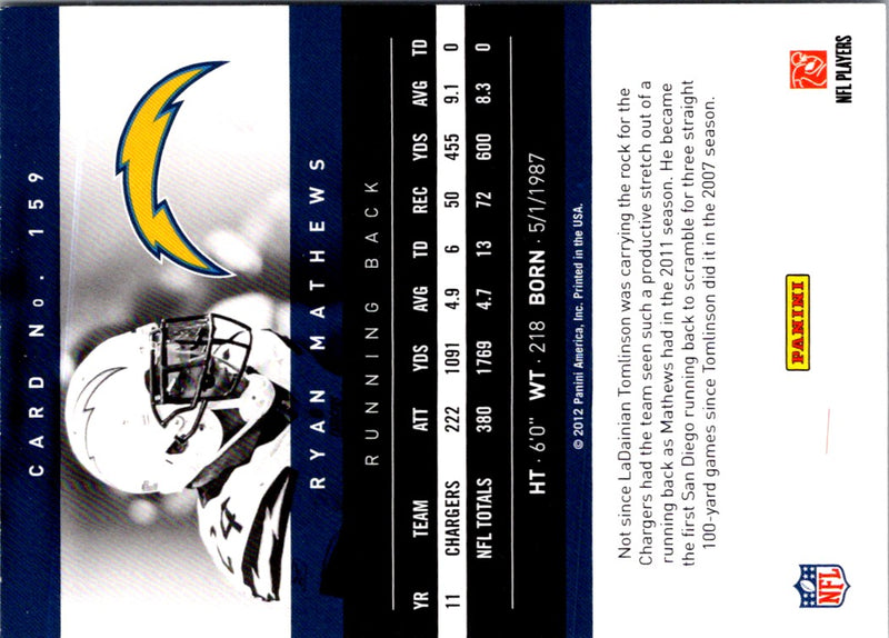 2012 Panini Prestige Ryan Mathews