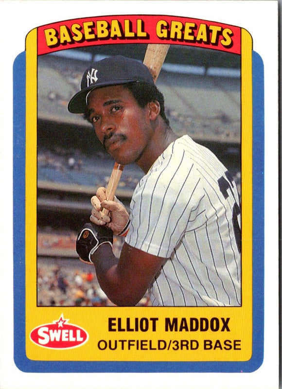 1990 Swell Baseball Greats Elliott Maddox #109
