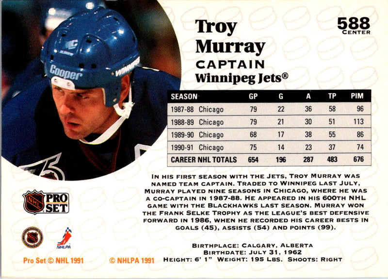 1991 Pro Set Troy Murray