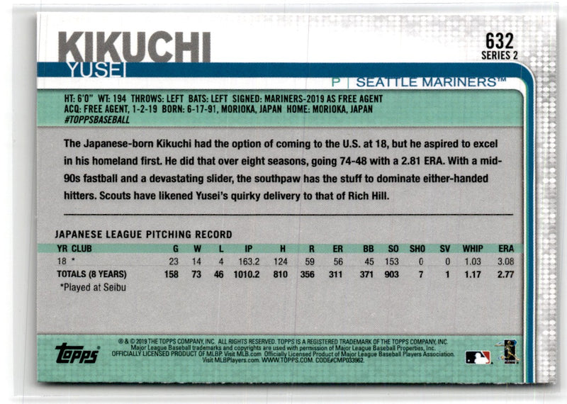 2019 Topps Yusei Kikuchi