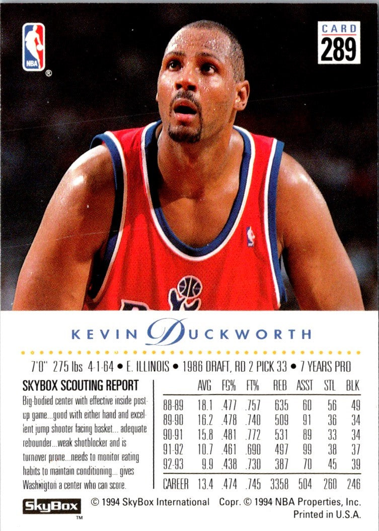 1993 SkyBox Kevin Duckworth
