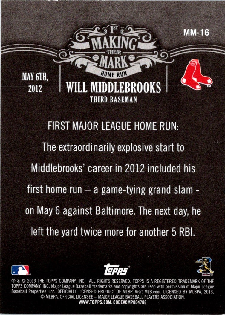 2013 Topps Making Their Mark Will Middlebrooks