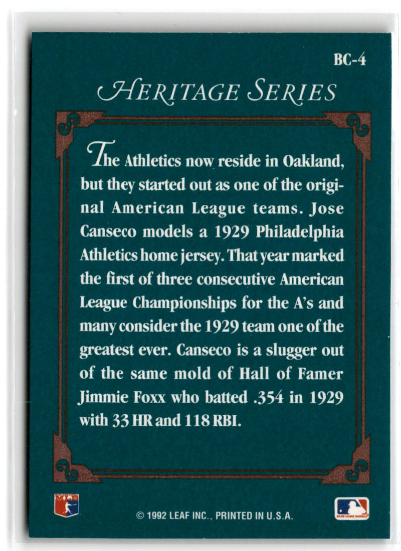 1992 Studio Heritage Jose Canseco