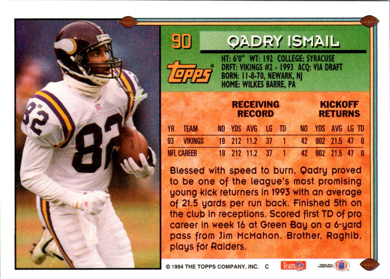 1994 Topps Qadry Ismail