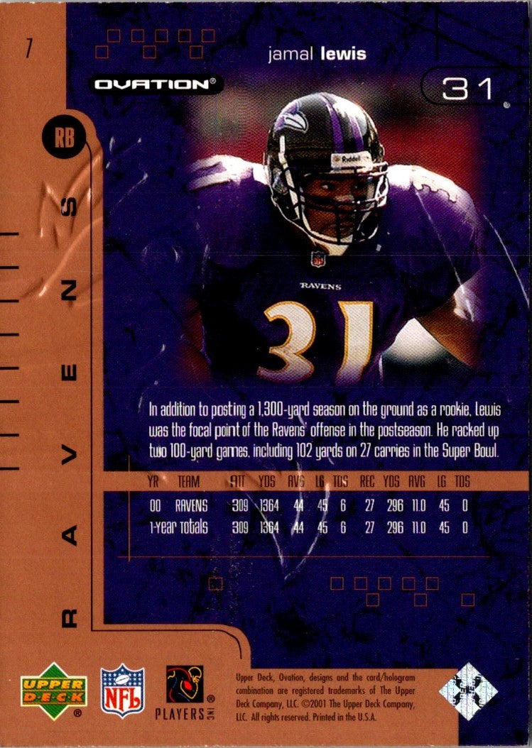 2001 Upper Deck Ovation Jamal Lewis