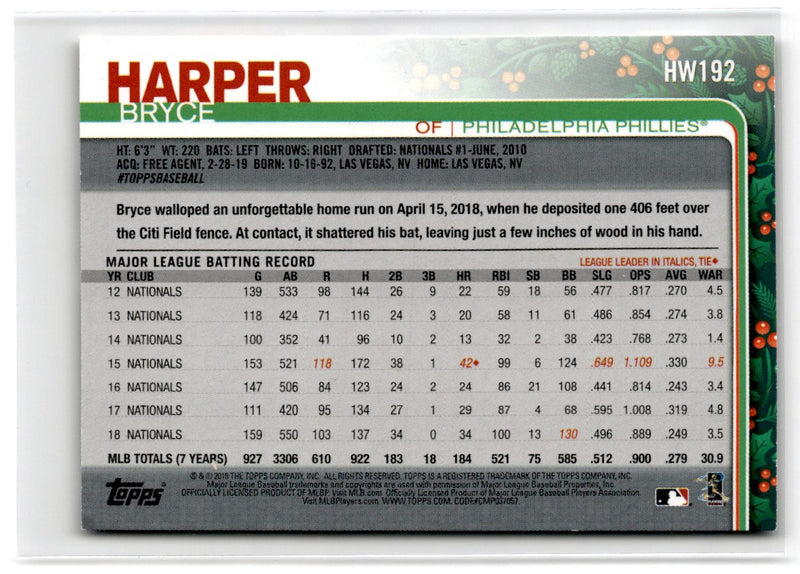 2019 Topps Holiday Bryce Harper