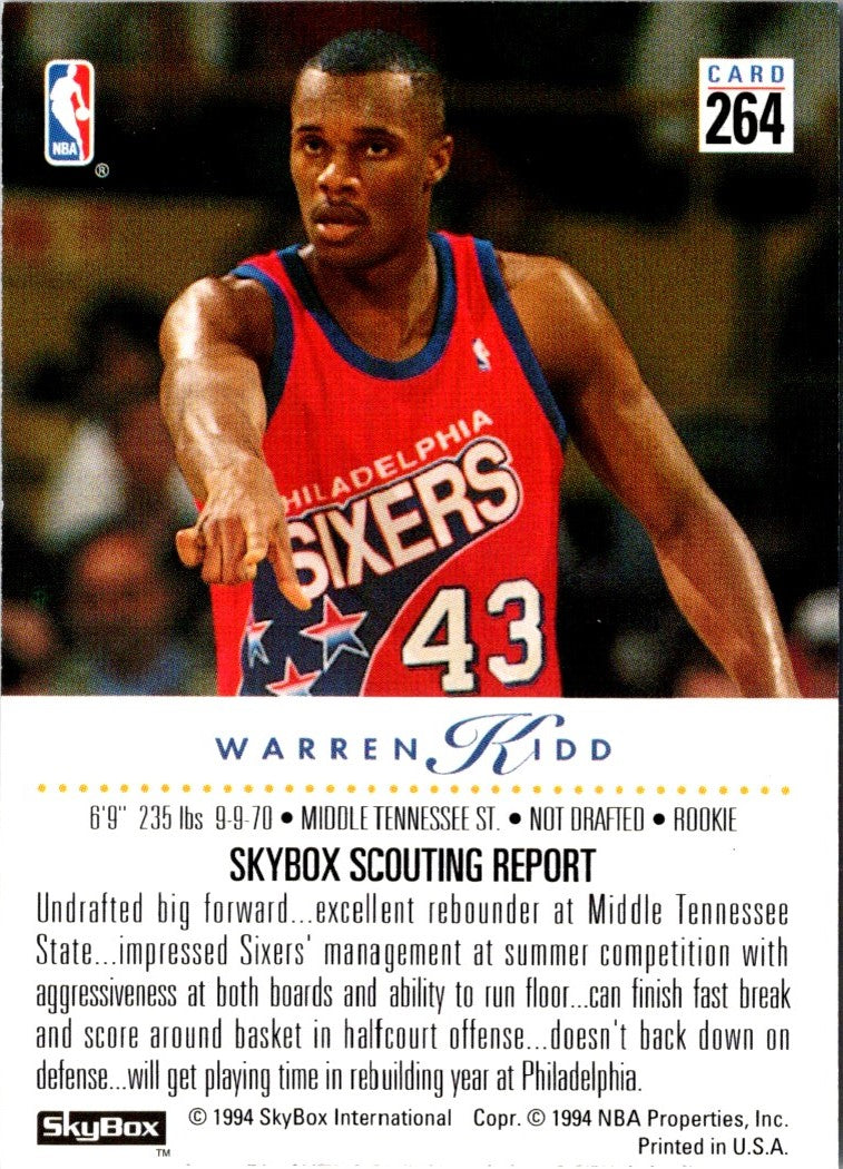 1993 SkyBox Warren Kidd