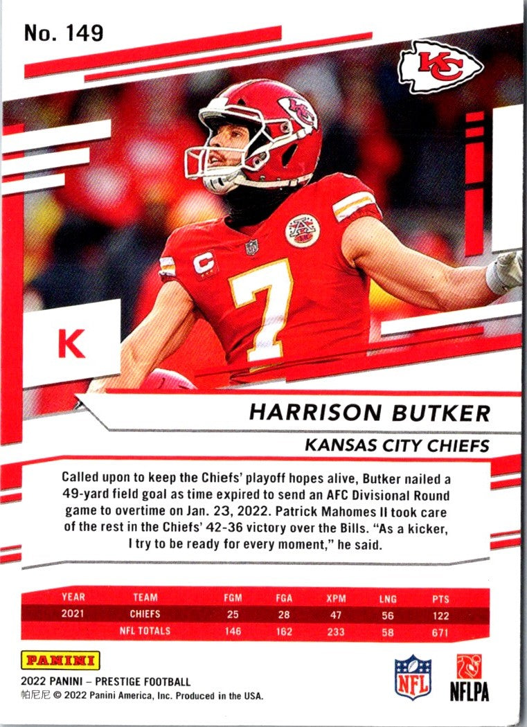 2022 Panini Prestige Harrison Butker