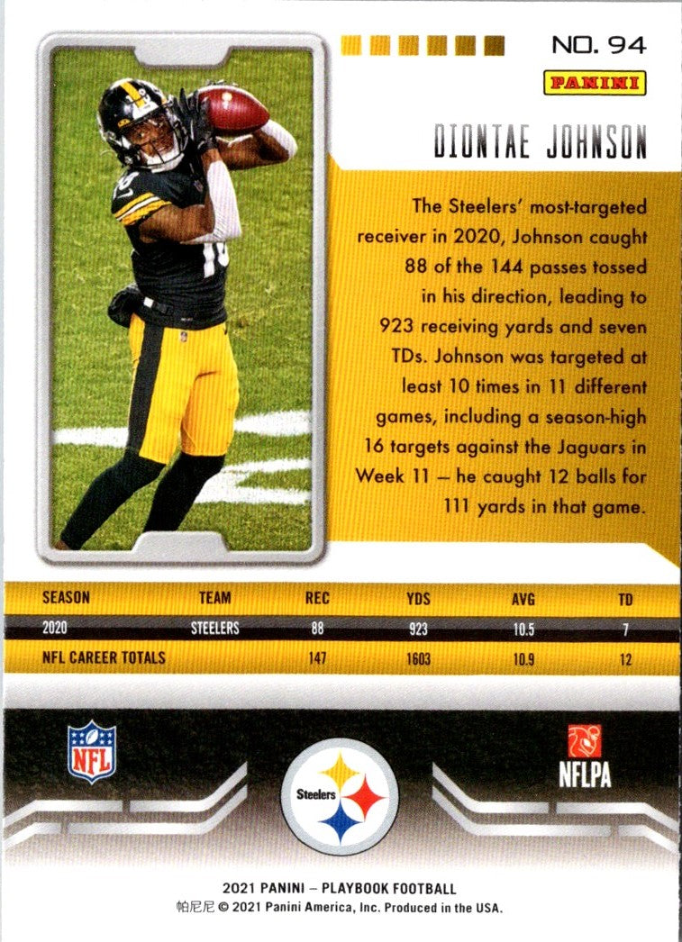 2021 Panini Playbook Diontae Johnson