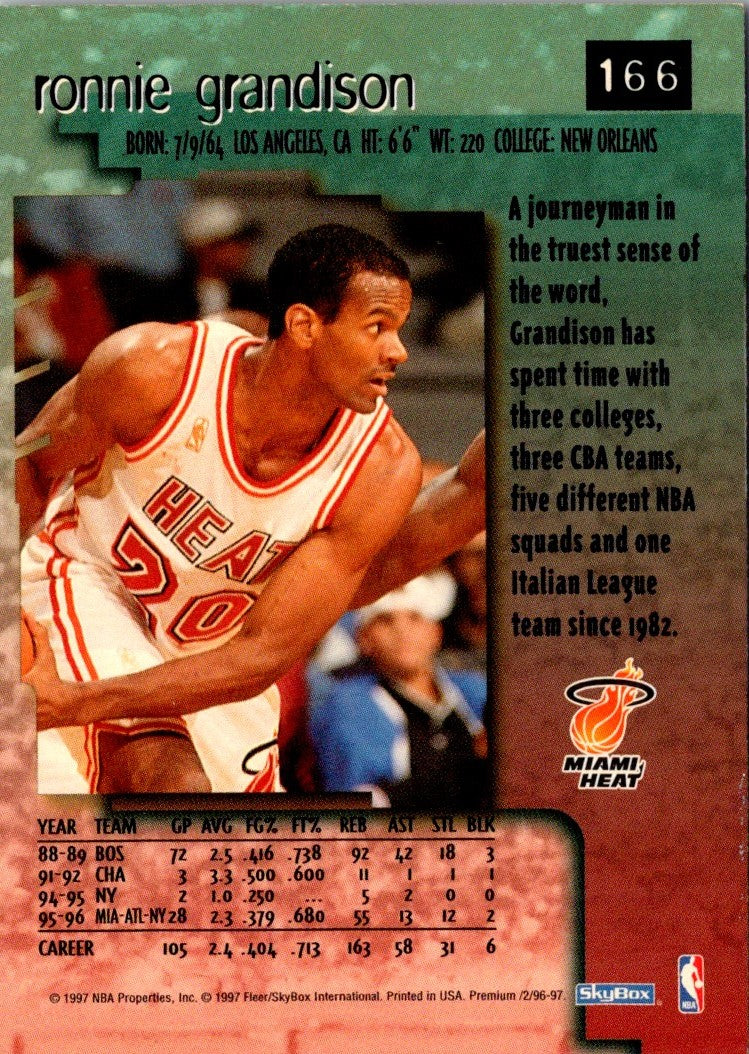 1996 SkyBox Premium Ronnie Grandison