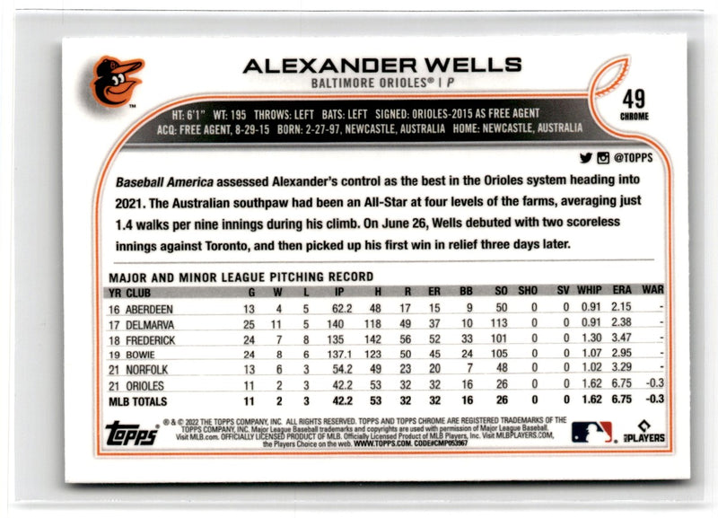 2022 Topps Chrome Alexander Wells