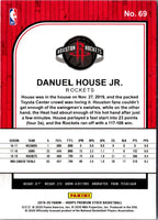 2019 Hoops Premium Stock Danuel House Jr. #69