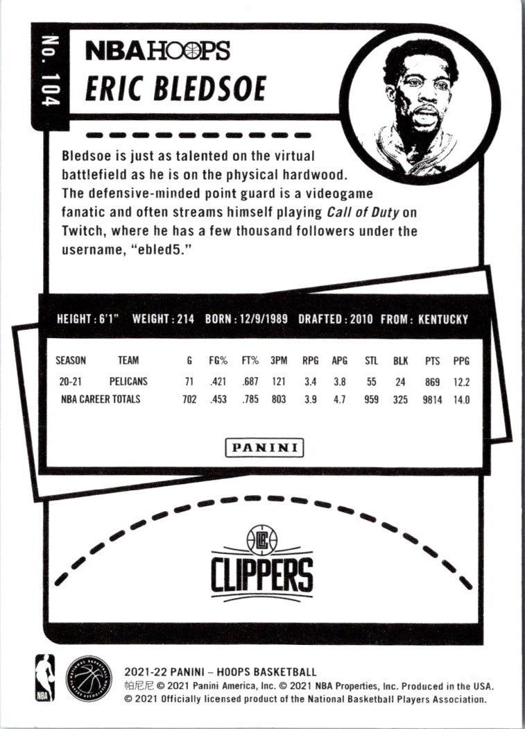 2021 Hoops Red Backs Eric Bledsoe