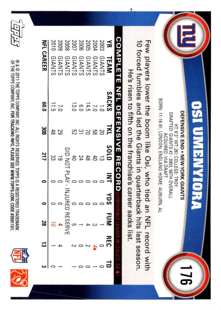 2011 Topps Osi Umenyiora