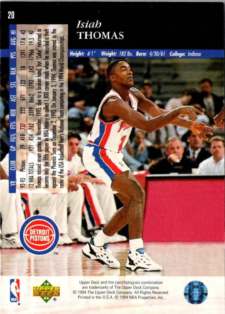 1993 Upper Deck Special Edition Electric Court Isiah Thomas