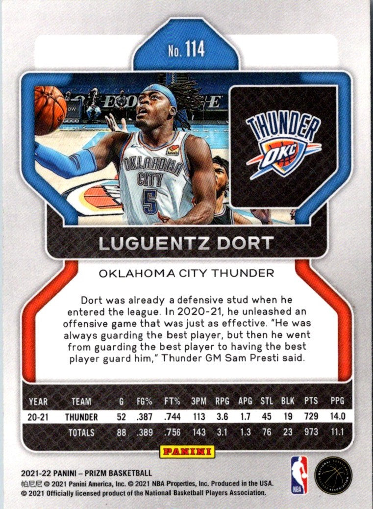 2021 Panini Prizm Blue Luguentz Dort