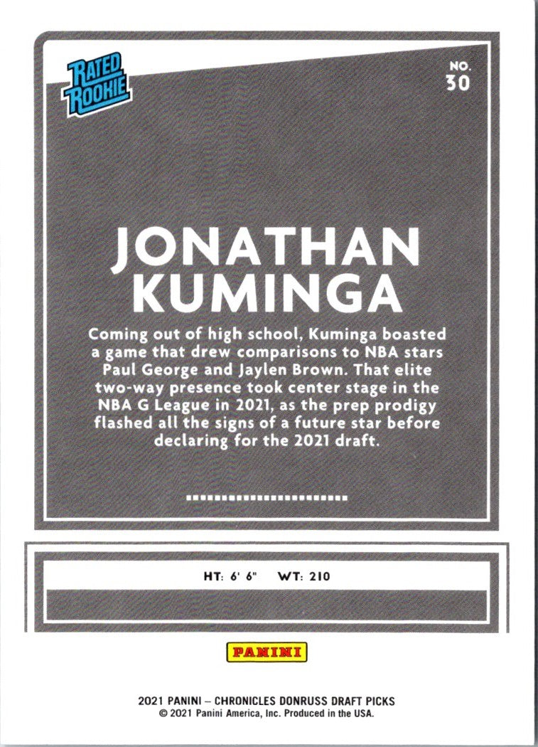 2021 Panini Chronicles Draft Picks Jonathan Kuminga