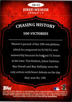 2013 Topps Chasing History Gold Foil Jered Weaver #CH-53