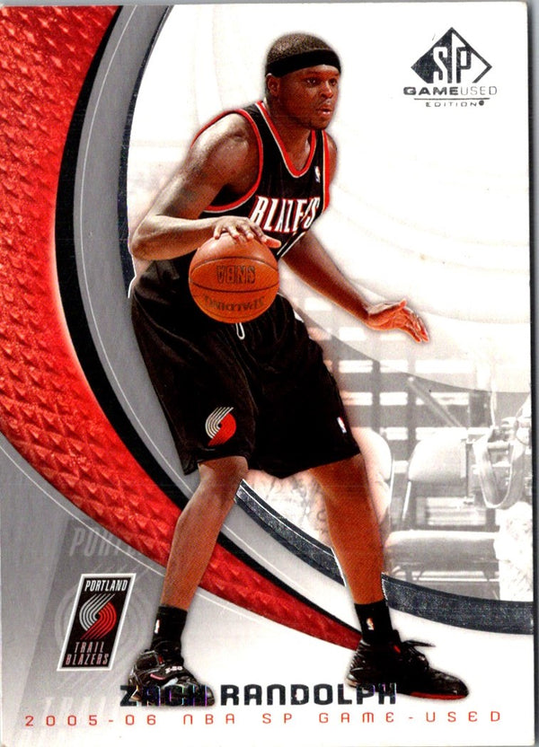 2005 SP Game Used Zach Randolph #82