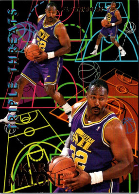 1994 Fleer European Triple Threats Karl Malone/Latrell Sprewell #NNO
