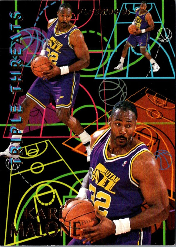 1994 Fleer European Triple Threats Karl Malone/Latrell Sprewell #NNO